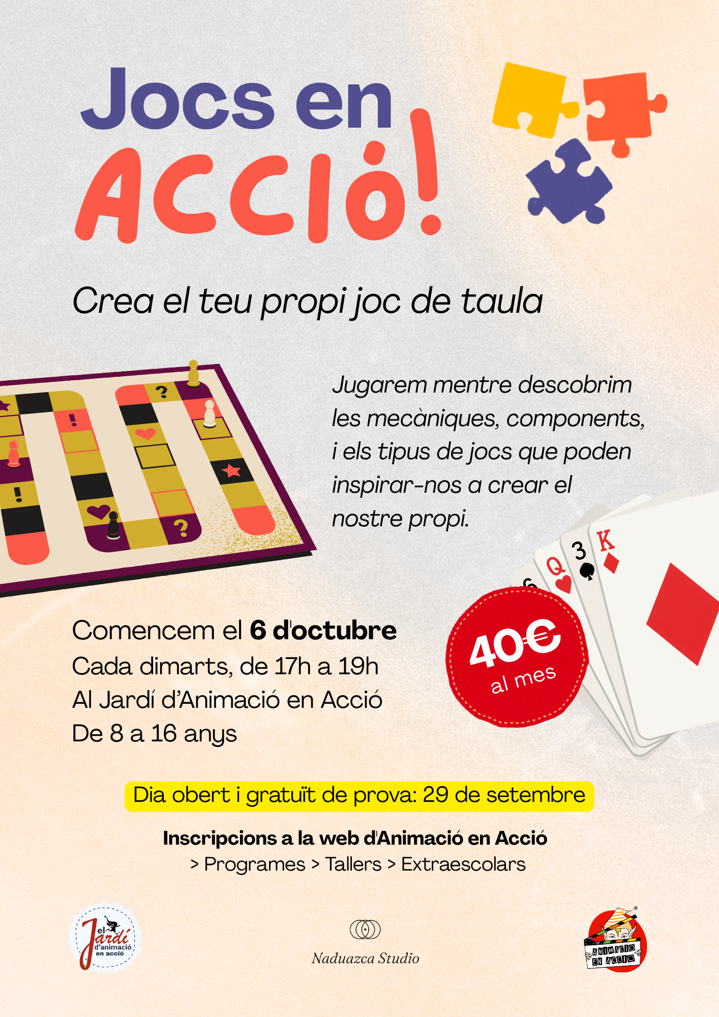 Cartel extraescolarJocs en acció 2026